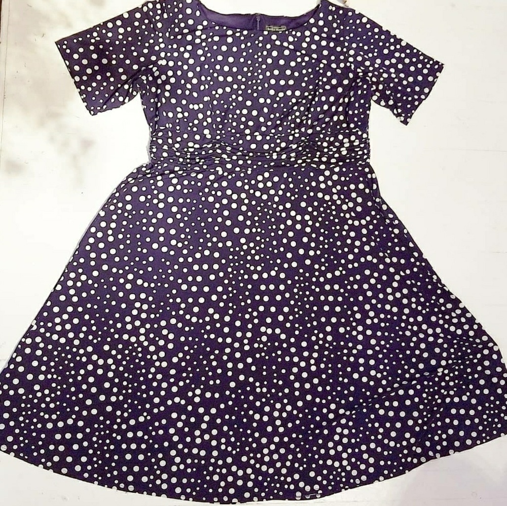 Jessica Howard purple polka-dot dress